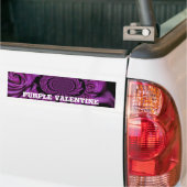 Vintage Purple Valentine's Day Bumper Sticker (On Truck)
