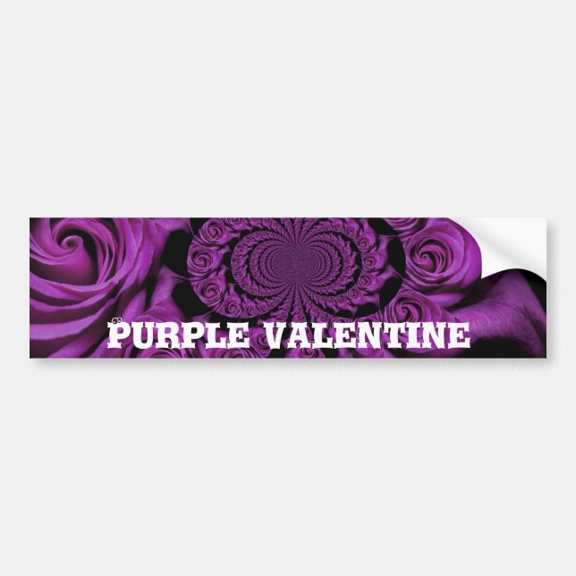 Vintage Purple Valentine's Day Bumper Sticker (Front)