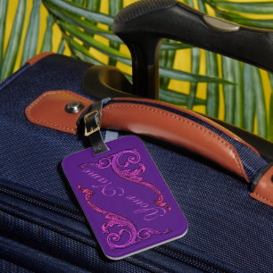 Vintage Purple Victorian Luggage Tag