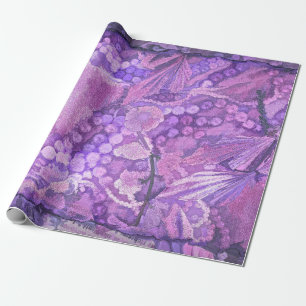 Vintage Purple Victorian Style Romantic Butterfly Wrapping Paper