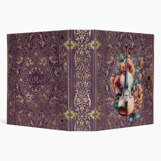 Vintage Purple Victorian Violin Sheet Music