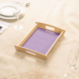 Vintage Purple White Ayame Japan Bishamon Oriental Serving Tray