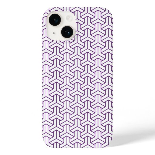 Vintage Purple White Ayame Japan Bishamon Pattern Case-Mate iPhone 14 Case