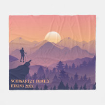 Vintage Purple Yellow Hike Mountain Sunset