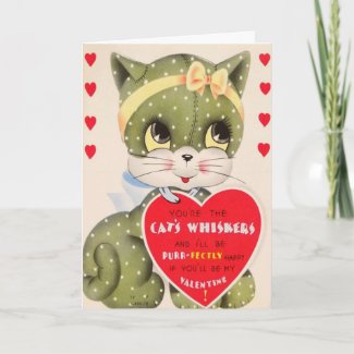 Vintage Purr-fectly Happy Valentine's Day Card