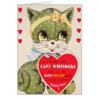 Vintage Purr-fectly Happy Valentine's Day Card
