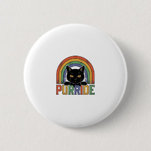 Vintage Purride Black Cat Rainbow Shirt Design_1 Button