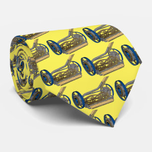 Vintage Push Lawnmower Landscaper Landscape Neck Tie