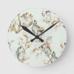 Vintage Pussy Willow Round Clock
