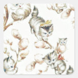 Vintage Pussy Willow Square Sticker