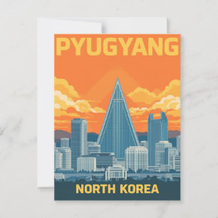 Vintage Pyongyang North Korea Ryugyong Hotel Postcard