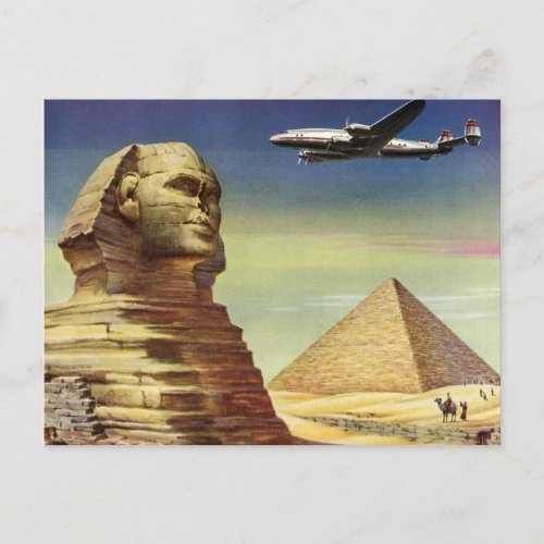 Vintage Pyramids the Great Sphinx of Giza Egypt Postcard