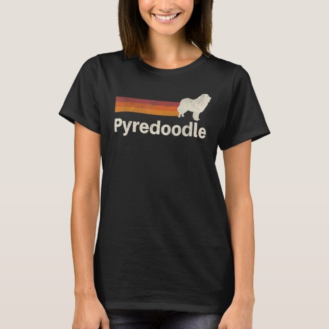 Vintage Pyredoodle Retro Mom Dad Dog T-Shirt (Front)