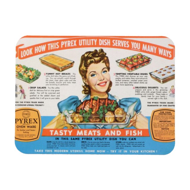 Vintage Pyrex Bake Ware "To Serve You" Magnet (Horizontal)