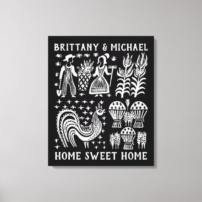 Vintage Pyrex Pattern - Butterprint (Amish Farmer) Canvas Print (Front)