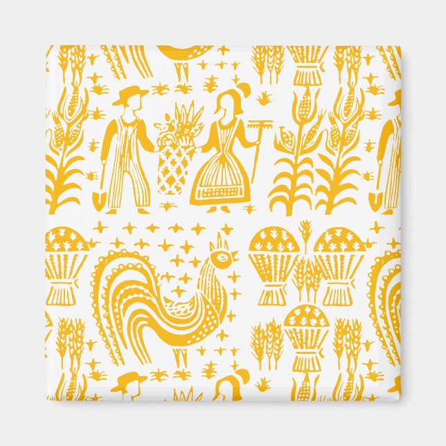 Vintage Pyrex Pattern - Butterprint Amish (Orange) Magnet (Front)