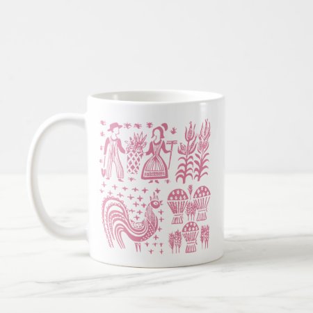 Vintage Pyrex Pattern - Butterprint Pink Coffee Mug