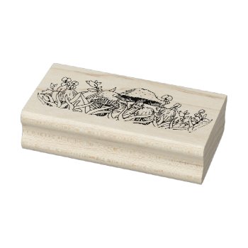 Vintage Pyrex Pattern - Forest Fancies Mushrooms Rubber Stamp by SmokyKitten at Zazzle