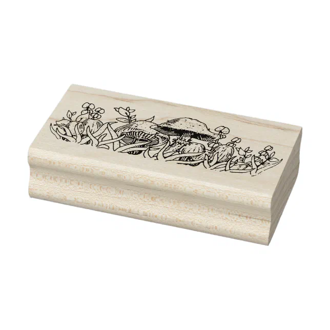 Vintage Pyrex Pattern - Forest Fancies Mushrooms Rubber Stamp | Zazzle