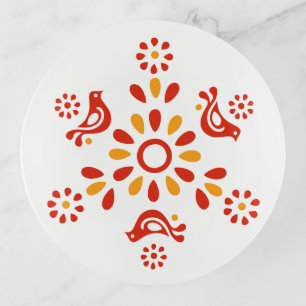 Vintage Pyrex Pattern - Friendship Red Birds Trinket Tray