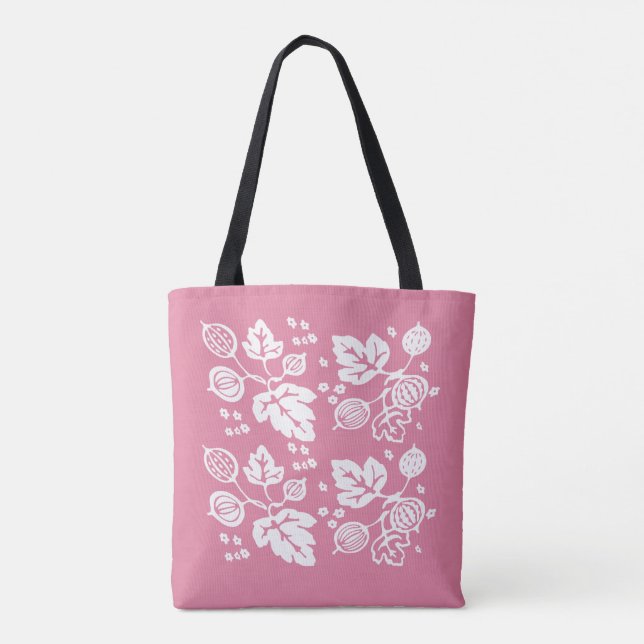 Vintage Pyrex Pattern - Gooseberry Pink Tote Bag (Back)