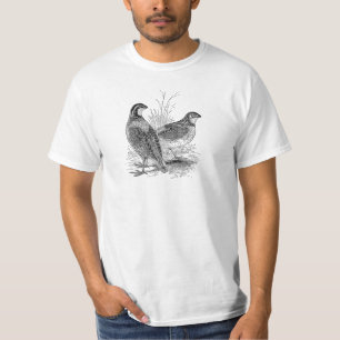 Vintage Quail Birds - Personalized Retro Game Bird T-Shirt