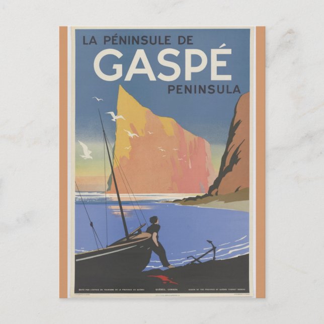 Vintage Quebec Canada Gaspe Peninsula Travel Postcard (Front)