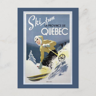 Vintage Quebec, Canada Ski Postcard