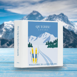Vintage Quebec Canada Ski Trip Travel Scrapbook 3 Ring Binder