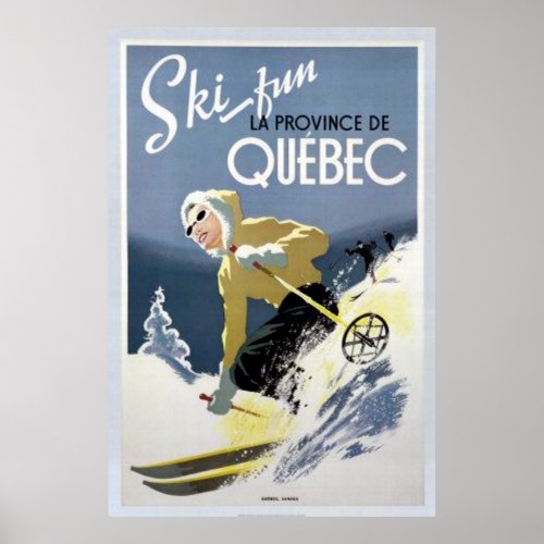 Vintage Quebec Ski Poster
