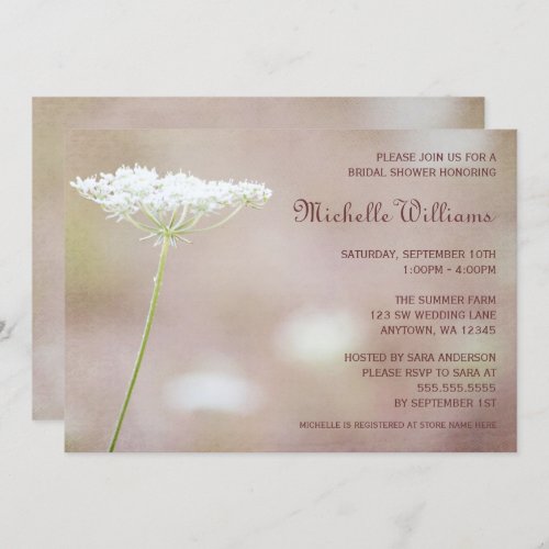 Vintage Queen Annes Lace Bridal Shower Invitation