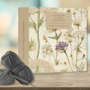 Vintage Queen Anne's Lace Monogram Pattern Keeper  3 Ring Binder