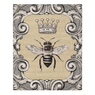 Vintage Queen Bee Faux Canvas Print