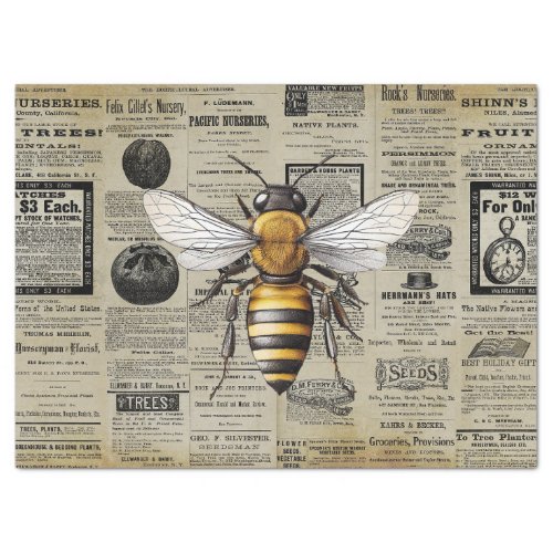 Vintage Queen Bee Horticulture Ads Ephemera  Tissue Paper