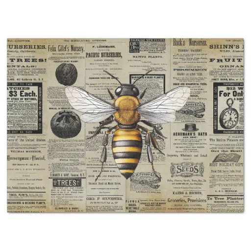 Vintage Queen Bee Horticulture Ads Ephemera  Tissue Paper