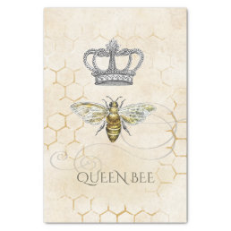 Vintage Queen Bee Royal Crown Gold Honeycomb Tissue Paper