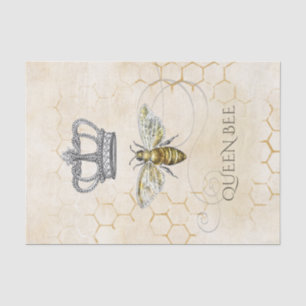 Vintage Queen Bee Royal Crown Gold Honeycomb Tissue Paper