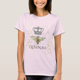 Vintage Queen Bee Royal Crown Honeycomb T-Shirt