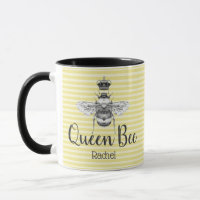 Vintage Queen Bee & Stripes | Personalized