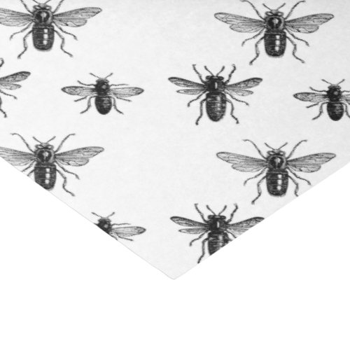 Vintage Queen Bee  Working Bees Illustration Tissue Paper