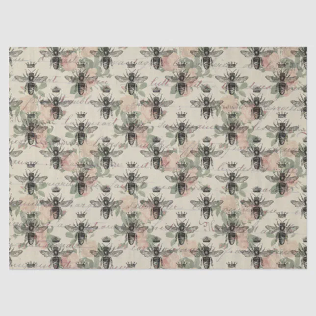 Vintage Queen Honey Bee Decoupage Tissue Paper | Zazzle
