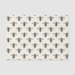 Vintage Queen Honeybee Apiary Pattern Nature Lover Tissue Paper