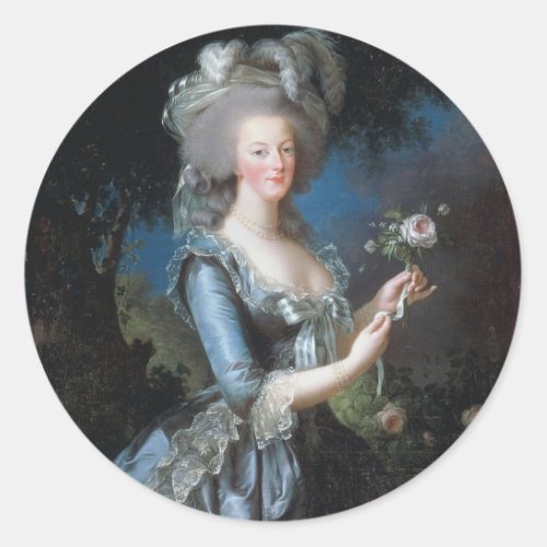 Vintage Queen Marie Antoinette Of France Classic Round Sticker