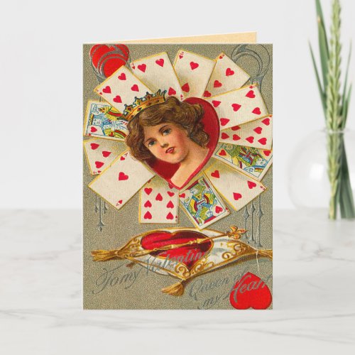Vintage Queen of Hearts Holiday Card