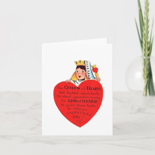 Vintage Queen of Hearts Valentine Card