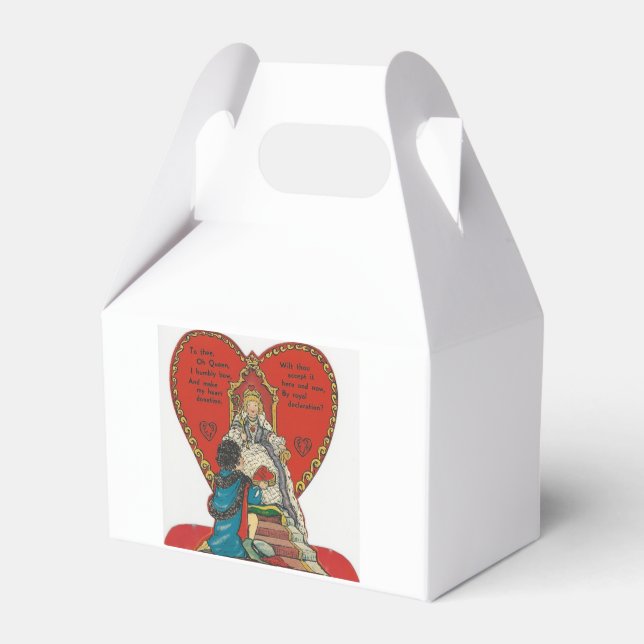 Vintage Queen Of Hearts Valentine Favor Boxes (Back Side)