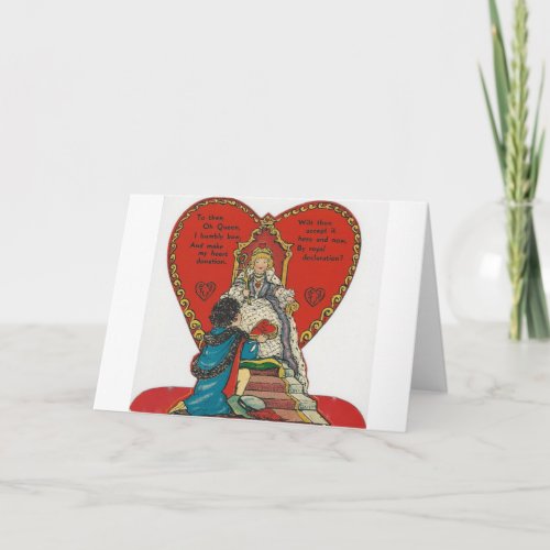 Vintage Queen Of Hearts Valentine Holiday Card