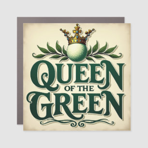 Vintage Queen of the Green Design Car Magnet