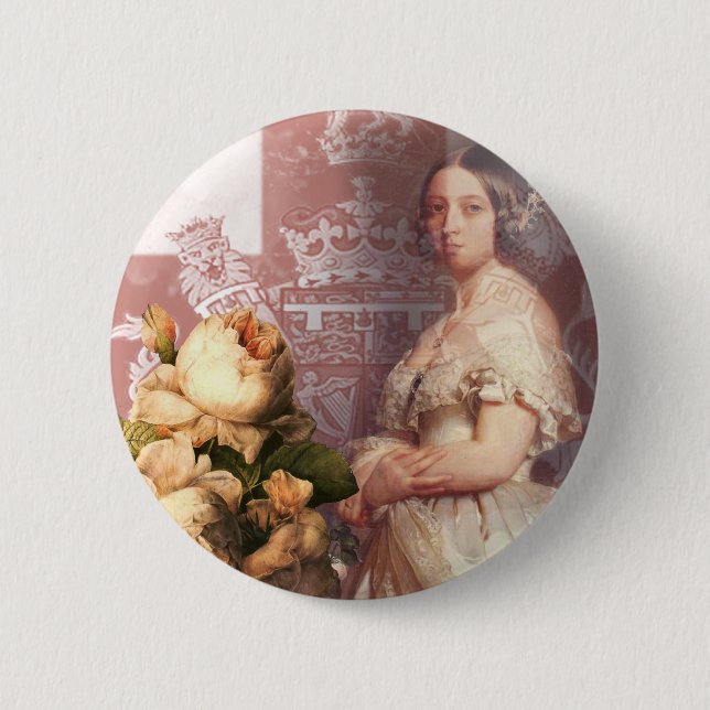 Vintage Queen Victoria Button (Front)