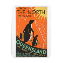 Vintage Queensland Australia Penguins Magnet